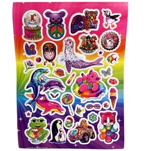Vtg Lisa Frank Owl Dolphin‎ Pig seal Koala Kitten Dog Icecream Unicorn Sticker